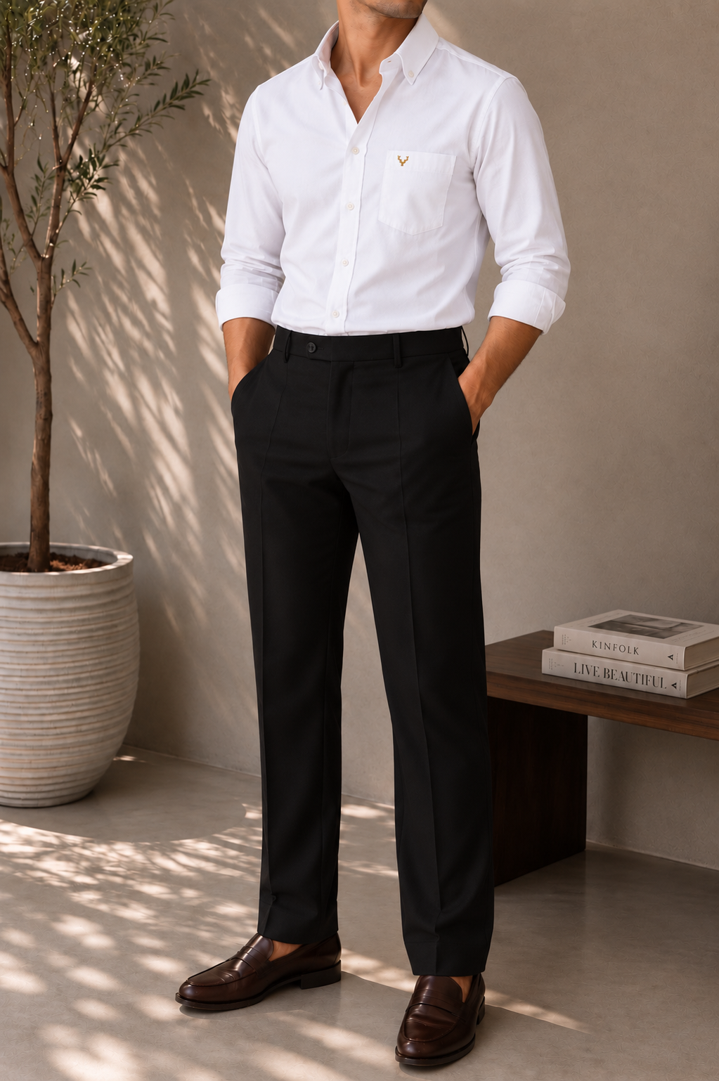 Classic Tailored Formal Trousers – Black thumbnail 5